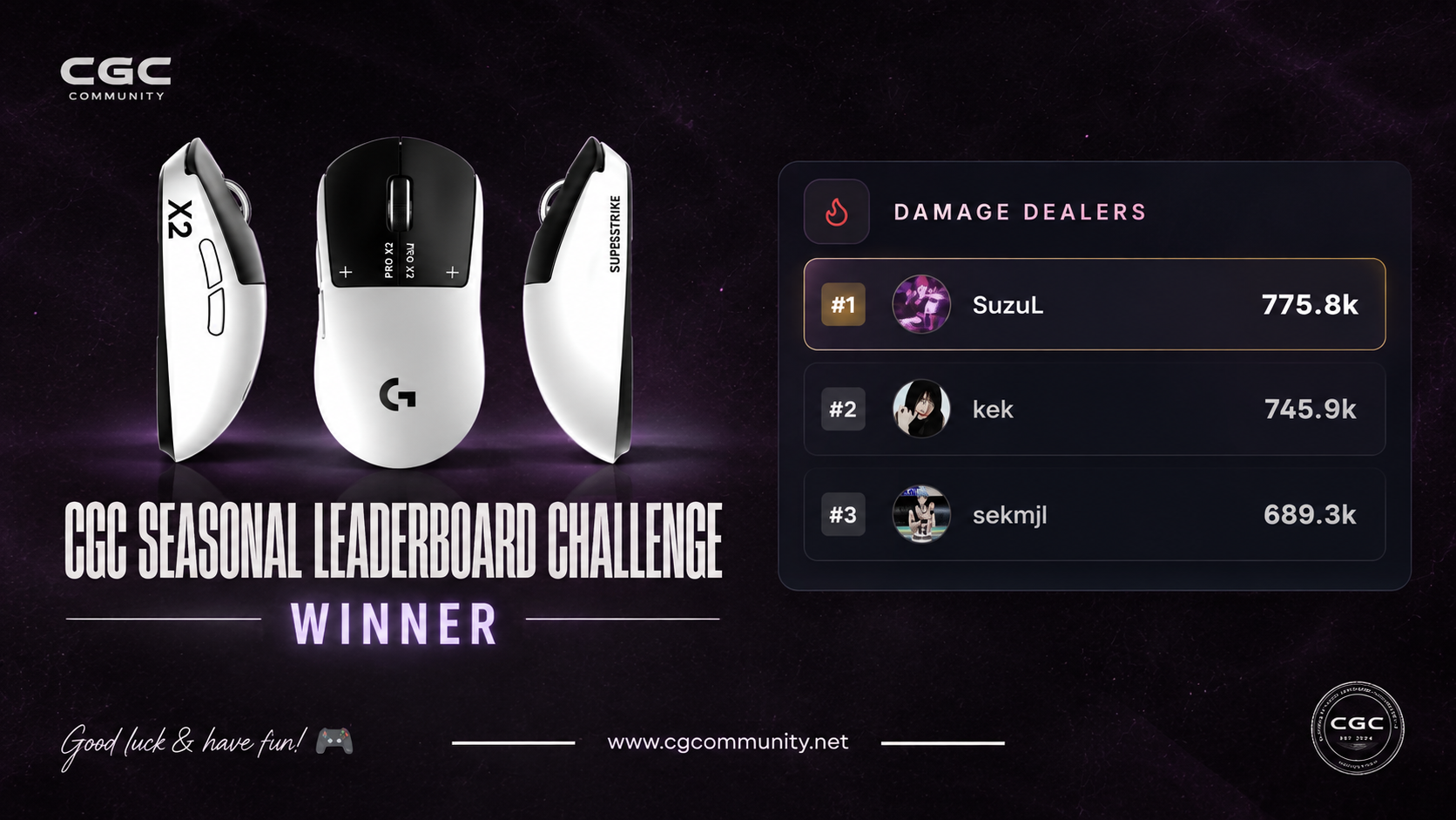 CGC Seasonal Leaderboard Challenge winner